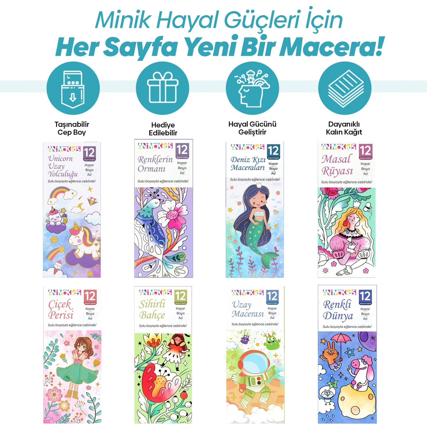 Renk Paletli Sulu Boya Kitabı + Fırça
