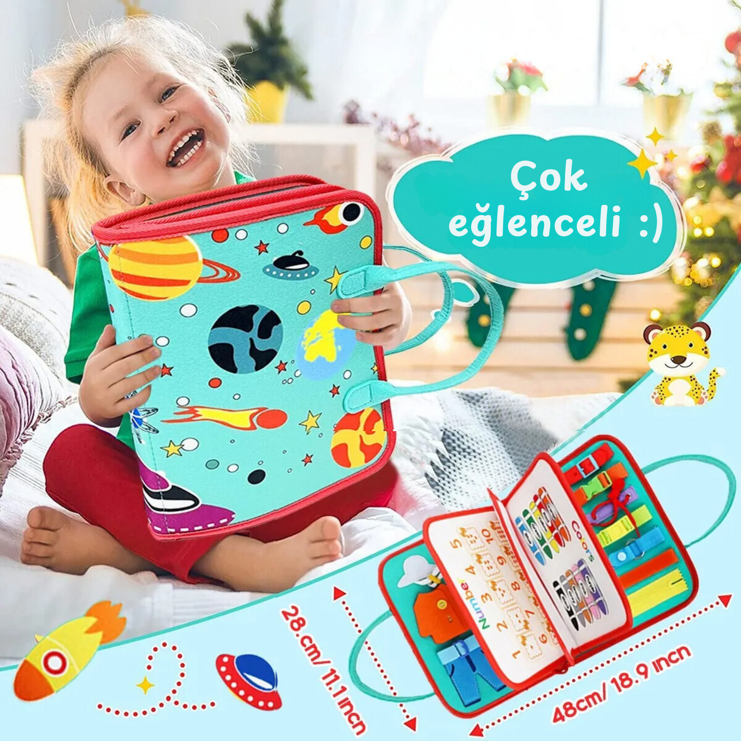 Montessori Busy Board Keçe Eğitim Çantası