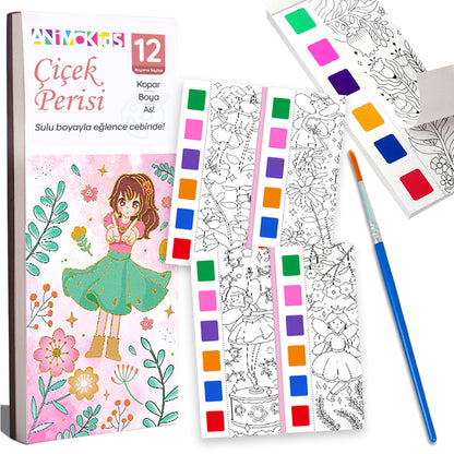 Renk Paletli Sulu Boya Kitabı + Fırça