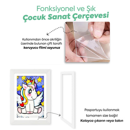 Çocuk Resim Sanat Çerçevesi, Mıknatıslı-Kapaklı, A4