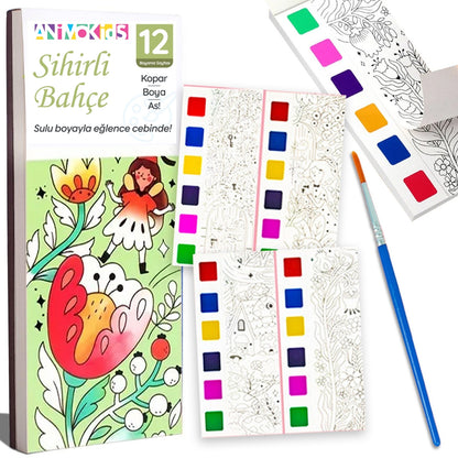 Renk Paletli Sulu Boya Kitabı + Fırça