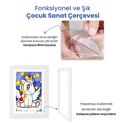 Çocuk Resim Sanat Çerçevesi, Mıknatıslı-Kapaklı, A3