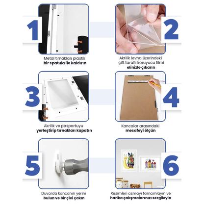 Çocuk Resim Sanat Çerçevesi, Mıknatıslı-Kapaklı, A3
